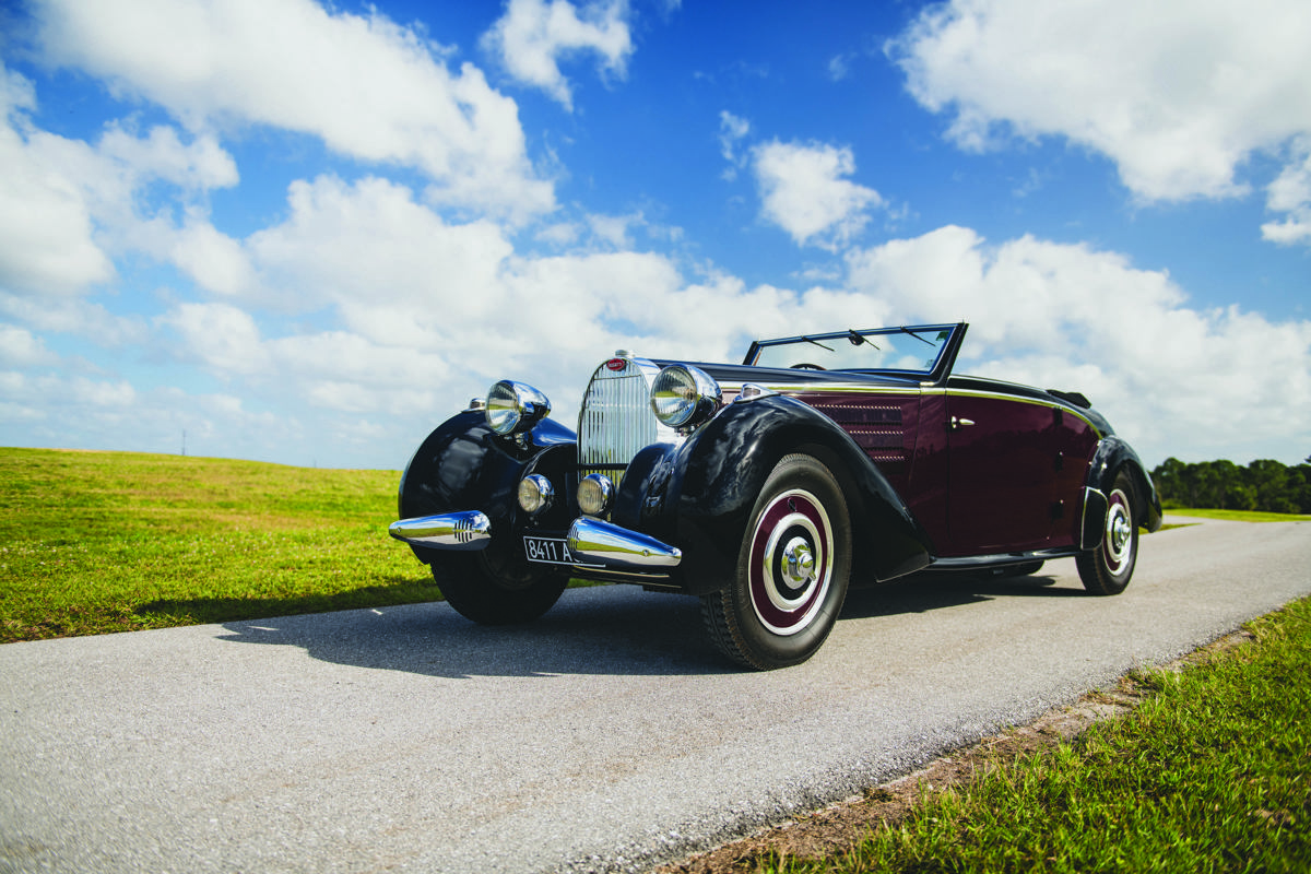1938 Bugatti Type 57 Cabriolet by D'Ieteren offered at RM Sotheby's Amelia Island live auction 2020